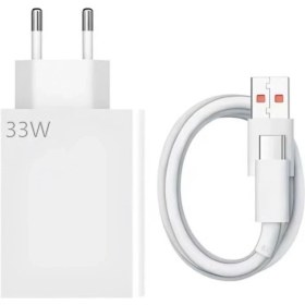 Resim Type-C 33W (Watt) Hızlı Şarj Aleti Adaptörü ve Kablo (Set) 