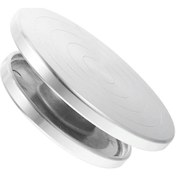 Resim Seramik Döner Tabla Aletleri, Pasta Standı İçin Seramik Döner Tabla, Alüminyum Döner Pasta Standı, Gümüş 