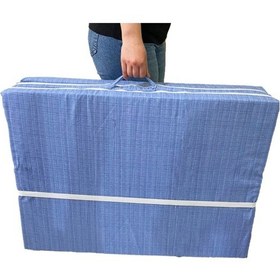 Resim Katlanır Yer Yatağı Sünger Tek Kişilik Yatak 80x180 Mavi Çizgili 
