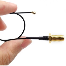 Resim Alkatronik 20cm Sma Dişi Ipex4 Mhf4 Rf Bağlantı Kablosu SMA Dişi Soket to Altın Kaplama Konnektör Koaksiyel Kab 