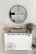 Resim TALAŞTOZUM Atlantik Çam Petek Üstü Tak Çıkar , Uçan Raf & Dresuar Duvar Montajsız Oval Kesim 100 Cm 