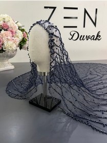 Resim ZEN DUVAK Lacivert Incili Duvak 