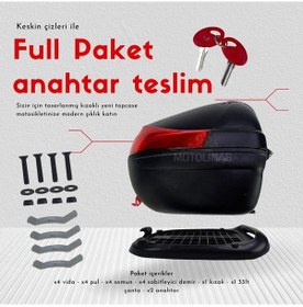 Resim Mefatech Motosiklet Arka Çanta Topcase Kızaklı Beyaz 33Lt 