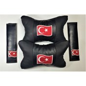 Resim BsElektronik Türkiye Papyon Yastık Boyun Yastığı + Emniyet Kemeri Kılıfı Takım 