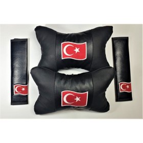 Resim BsElektronik Türkiye Papyon Yastık Boyun Yastığı + Emniyet Kemeri Kılıfı Takım 