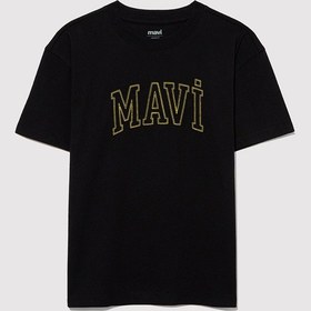 Resim Çocuk Mavi - Mavi Logo Nakışlı Siyah Tişört 6610214-900 Siyah 