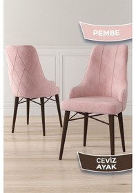 Resim Canisa Neta Serisi, 1.sınıf Babyface Kumaş Sandalye, Ceviz Gürgen Ayak, 4 Adet Pembe Sandalye Sandalye Pembe Ayakları Ceviz 