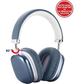 Resim Mtl Kablosuz Stereo Kulak Üstü Kulaklık HD Ses Bluetooth 5.3 Extra Bass Ios Ve Android Uyumlu MT964 