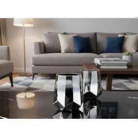 Resim Rova Tr Amber Serisi Titanyum Kaplama Modern Su Bardağı 6 Lı Premium Set Gümüş 