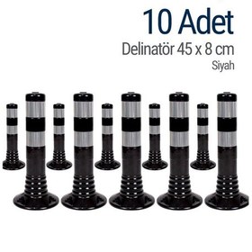 Resim İleri Trafik Delinatör 45 x 8 CM Siyah 10 Adet Esnek Duba 