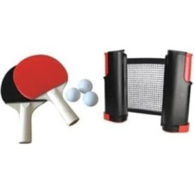 Resim Açılır Kapanır Ayarlı Masa Tenisi 2 Raket 3 Top File Set 