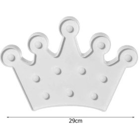 Resim Aesco Mey Ithalat® 3D Dekoratif Pilli Kraliçe Tacı Model LED Masa ve Gece Ası 