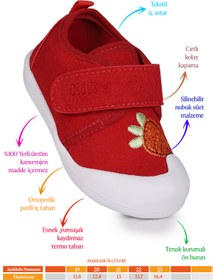 Resim KARAMAZI Strawberry Cırtlı Kız Bebek İlk Adım Ortopedik Günlük Ayakkabı 