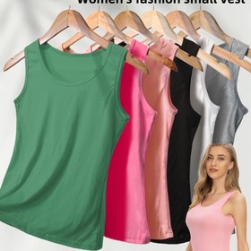 Resim 6 adet Kadın Kolsuz Kamisole Üstleri - Zarif Düz Renk V Yaka Atletler, Rahat ve Çok Yönlü, Günlük veya Şık Kıyafetler İçin, Makine Yıkanabilir, Yaz Koleksiyonu, Çok Yönlü Kıyafet Üstleri | V Yaka Tasarımı | Pürüzsüz Dokusu 
