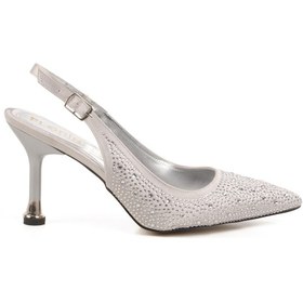 Resim Florin Gümüş Taş İşlemeli Kadın Abiye Ayakkabı Çok Renkli 