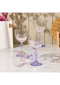 Resim Raklee Elite 4'lü Ayaklı Bardak - Mor - 270 Ml Renkli 