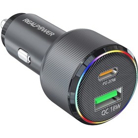 Resim Realpower 38w Hızlı Araç Şarjı + Type-c Den Lightning Kablo Rp-cc38w Siyah 