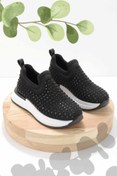 Resim Bambi Siyah Taşlı Kadın Sneaker K01313000187 