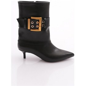 Resim Dgn 8108 Kadin Aksesuarli Topuklu Bot Siyah 