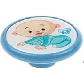 Resim Hırdavatım Çocuk Odası Mavi Bebek Dolap Mobilya Kulp,Düğme,Askı 1 Adet (Sert 