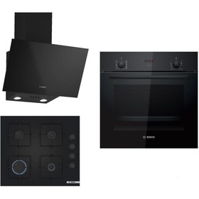 Resim Bosch Siyah 3Lü Ankastre Set 314( HBF512BB1T - POP6C6P30O - DWK63PJ60T ( 61T ) ) 