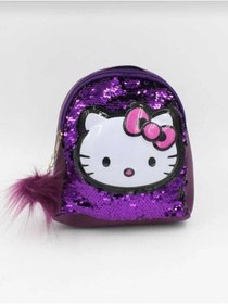 Resim Işıklı Pullu Detay Fermuarlı Tela Astarlı Hello Kitty Çocuk Sırt Çantası 