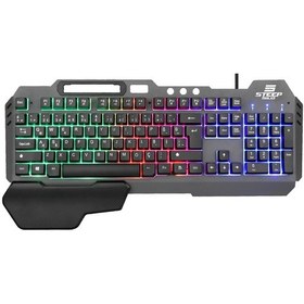 Resim Steep Solid ST-K700 Mekanik Hisli Bilek Destekli Kablolu Rainbow Işıklı Oyuncu Klavye 