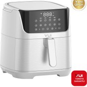 Resim YUI Air Fryer 5.5 Litre Beyaz M25 Maxifry Pro Akıllı Fritöz Beyaz 