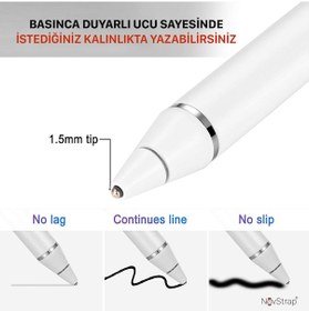 Resim NovStrap Samsung Galaxy Tab A8 X200 / X207 Uyumlu Active Stylus Dokunmatik Tablet Kalemi Pencil 