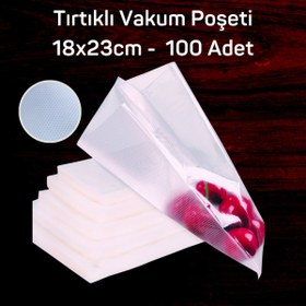 Resim Vakur Tırtıklı Vakum Makinesi Poşeti- Torbası 18x23 Cm - 100 Adet 