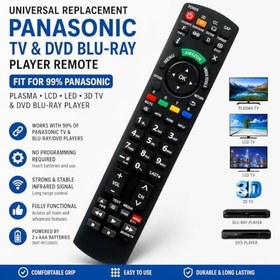 Resim Smartby Evrensel Yedek Panasonic TV ve DVD Blu-ray Oynatıcı Uzaktan Uyumlu,%99 Panasonic Plazma LCD LED 3D TV ve DVD Blu-ray Oynatıcı, N2QAYB000100 N2QAYB00221 N2QAYB00048 yerine geçer. 