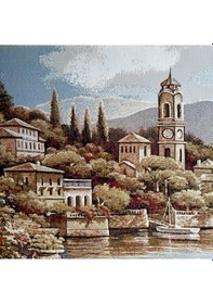 Resim Manzara Serisi-25 Dokuma Goblen Kumaş-Panoramik Manzara 