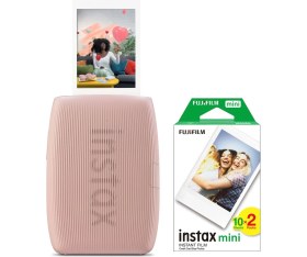 Resim Fujifilm Instax Mini Link 3 Pembe Akıllı Telefon Yazıcısı ve 20'li Mini Film 