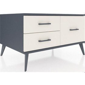 Resim Kronos Şifonyer 3 Raflı 88x59x48 Antrasit-antrasit/aytaşı Antrasit/aytaşı 