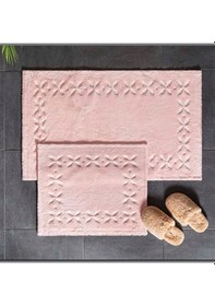 Resim Taç Banyo Paspas Takımı 2'li Pamuklu Shine Pudra 