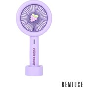 Resim Remiuse Meyve Desenli Şarjlı Mini El Fanı Vantilatör | Sessiz, Taşınabilir El Fanı | Masaüstü Kullanım 