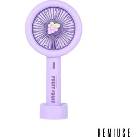 Resim Remiuse Meyve Desenli Şarjlı Mini El Fanı Vantilatör | Sessiz, Taşınabilir El Fanı | Masaüstü Kullanım 