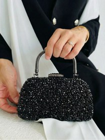 Resim Çanta Trend Kadın Kristal Iri Taşlı Abiye Çantası Özel Gün Çantası 