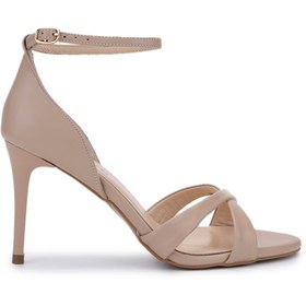 Resim Tamer Tanca Kadın Vegan Bej Topuklu Ayakkabı 