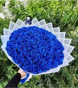 Resim 41 Li Led Işıklı Solmayan Gül Buketi Mavi Gül Dışı Beyaz Isteme, Söz, Nişan, Mezuniyet Için Ideal Mavi D S 