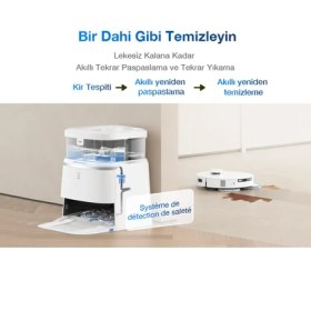 Resim Ecovacs Deebot T30 Pro Omni Akıllı Robot Süpürge ve Paspas Beyaz 