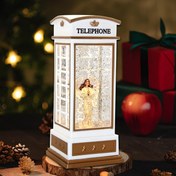Resim Telefon Kulübeli Işıklı Müzikli Kar Küresi 