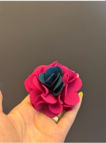 Resim 2 Renkli Kabartma Çiçek Kadın Broş Yaka Türban İğnesi 7 x 7 CM Pembe 