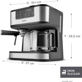 Resim Karaca Coffee Art 2 in 1 Espresso ve Filtre Kahve Makinesi 1,5 L 1800 W 