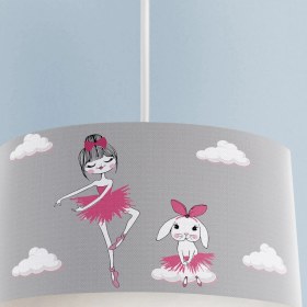 Resim Mekta Home Balerin Kız ve Tavşan Avize 