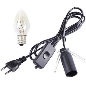 Resim Himalaya Tuz Lambası Kablosu 1.5M Anahtarlı Düğmeli Kablo Ampul 