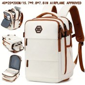 Resim Chuangyinshop White Erkek Seyahat Sırt Çantası Havayolu Onaylı Kabin Bagaj 15.6 Inç Laptop Bagajı Beyaz 