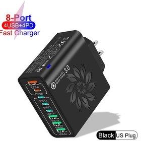 Resim 65 W Usb C Şarj Cihazı Çok Bağlantı Noktalı Tip C Pd Hızlı Şarj Cep Telefonu Us Black 02 