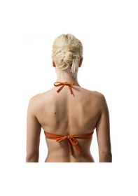 Resim Penti Turuncu Boyundan Bağlamalı Push Up Bikini Üstü 