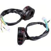 Resim Chuangyinshop 7/8" 22mm 1 Çift Motorcycle Gidon Sol Ve Sağ Switch Kontrol Seti Horn Far Sinyal 